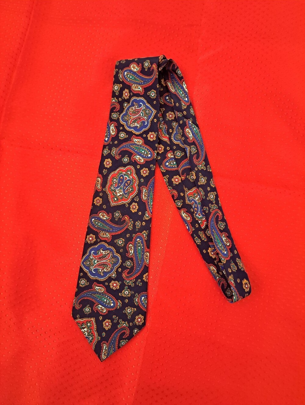 :“Vintage Pour Homme Paris Silk Necktie - Multicolor Paisley Pattern Classic Tie